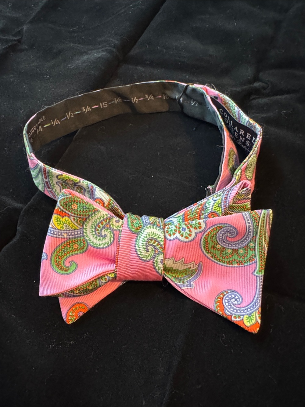 Collared Greens Pink Paisley Silk Pre-Tied Bow Tie